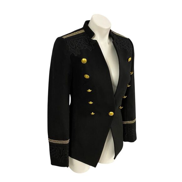 Romeo Juliet Blazer Womens Sz 4 Black Jacket Office Military Toy Soldier Office - Picture 7 of 16